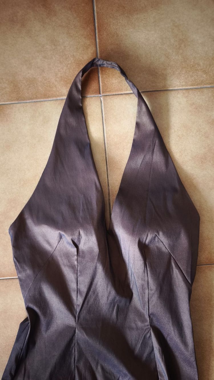 LOGOTIPO Brown Halter Neck Dress 5